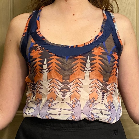 Y2K racerback tank top, semi-sheer, Costa Blanca Size 36 aka XS - Picture 2 of 7